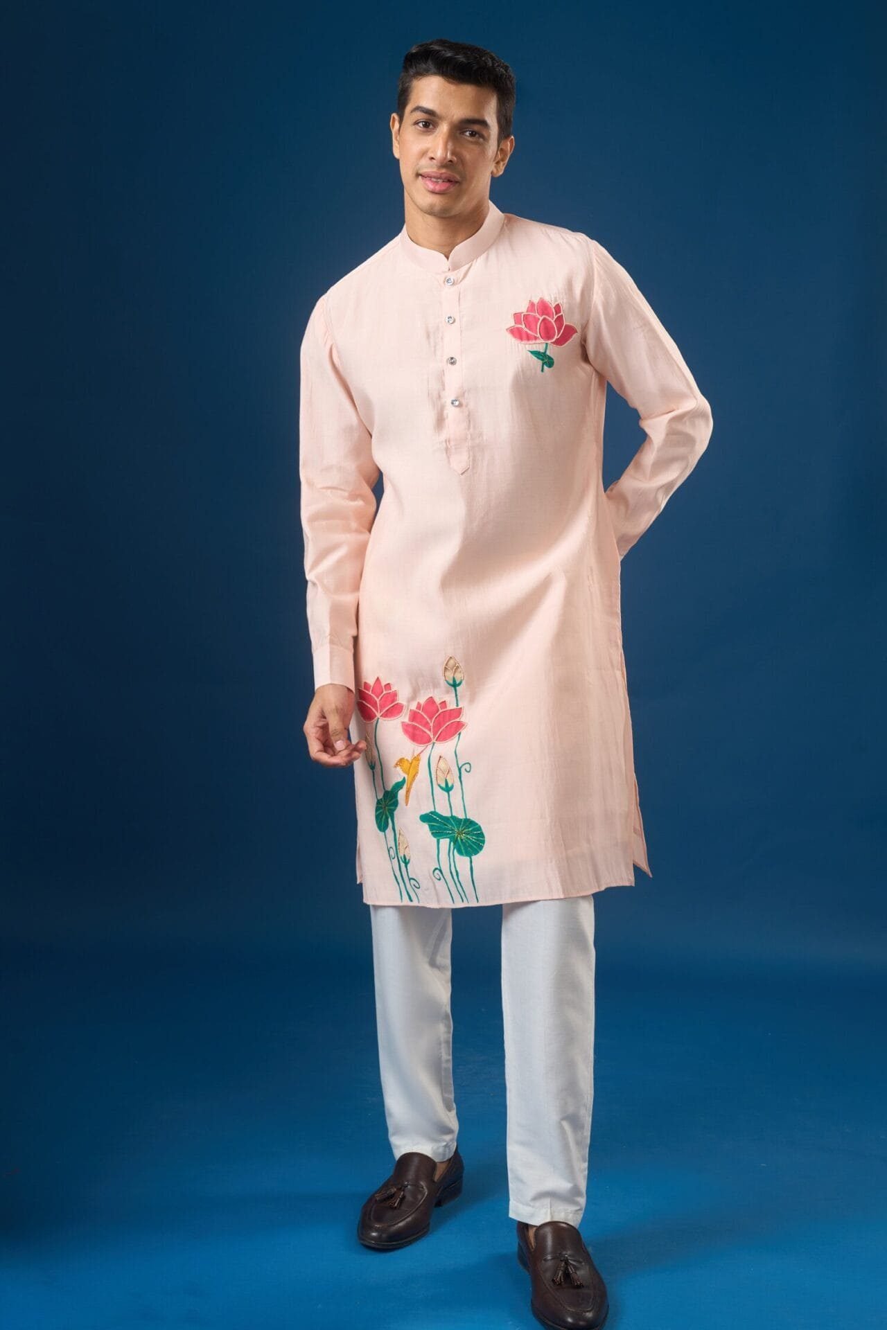 Pink Floral Printed Kurta