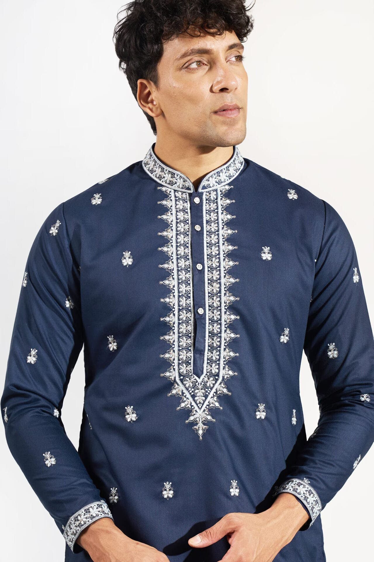 Royal Blue Embroidered Kurta Set