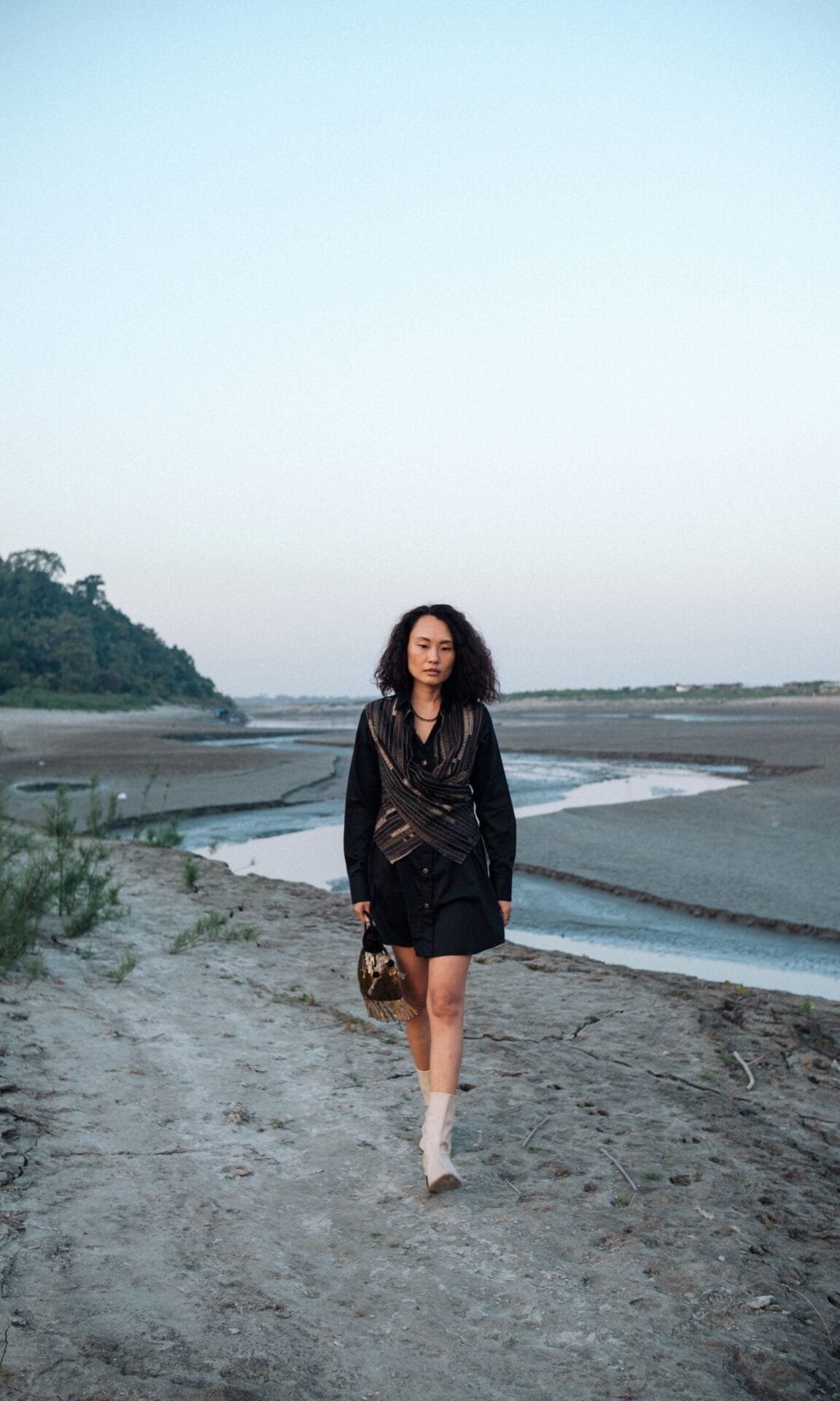 Upcycled Seattle Wrap Dress - Black