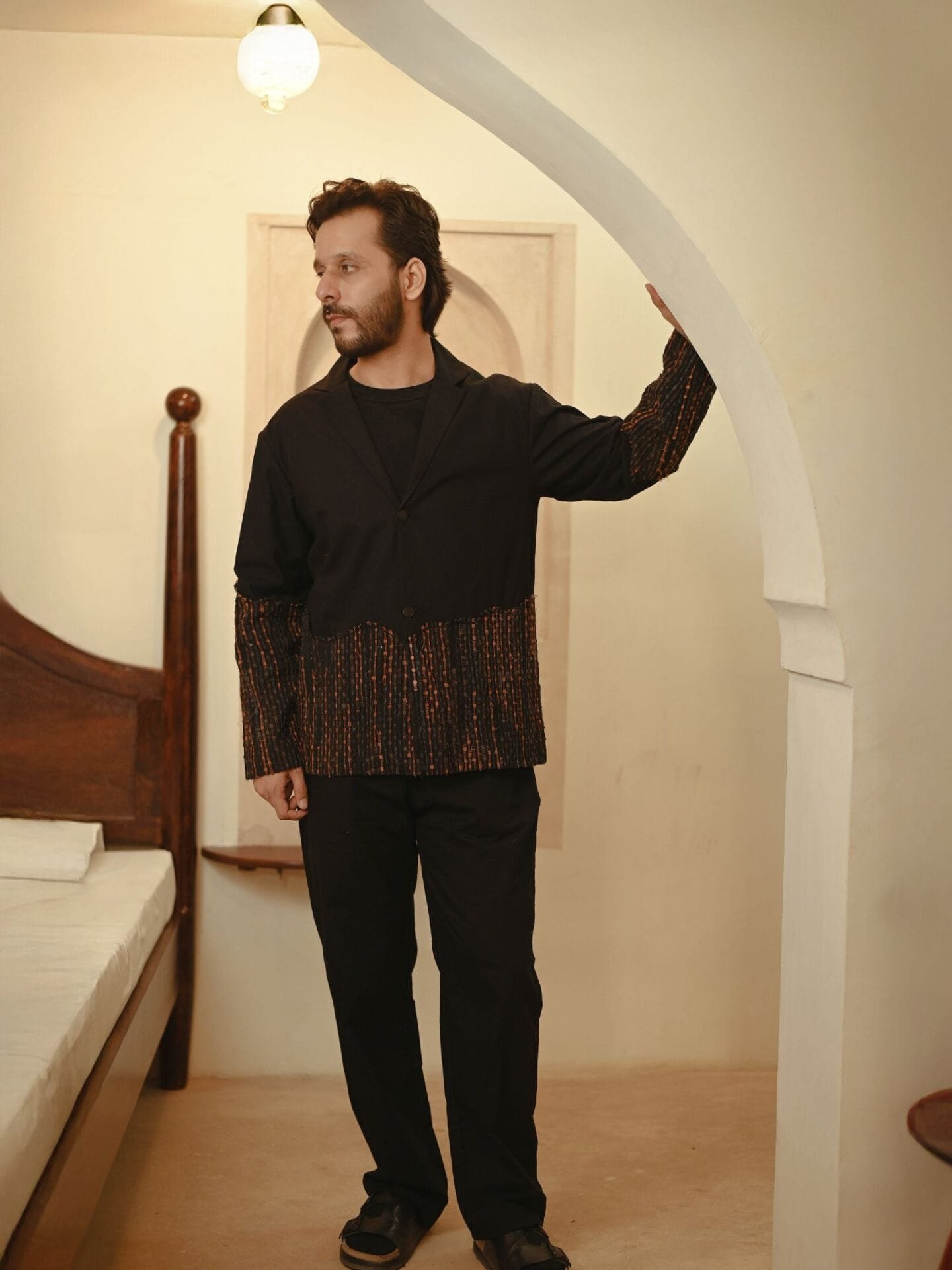 Upcycled Handwoven Ying Yang Blazer