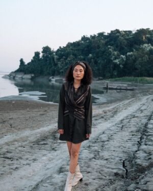 Upcycled Seattle Wrap Dress - Green