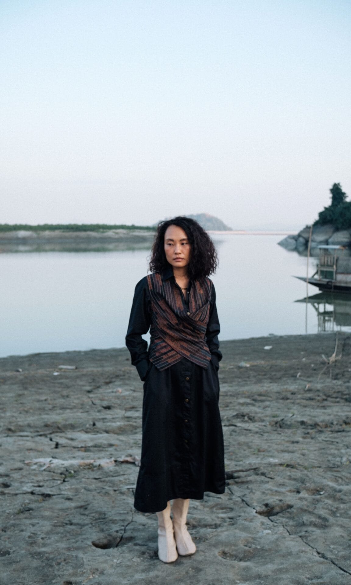 Upcycled Seattle Wrap Long Dress -