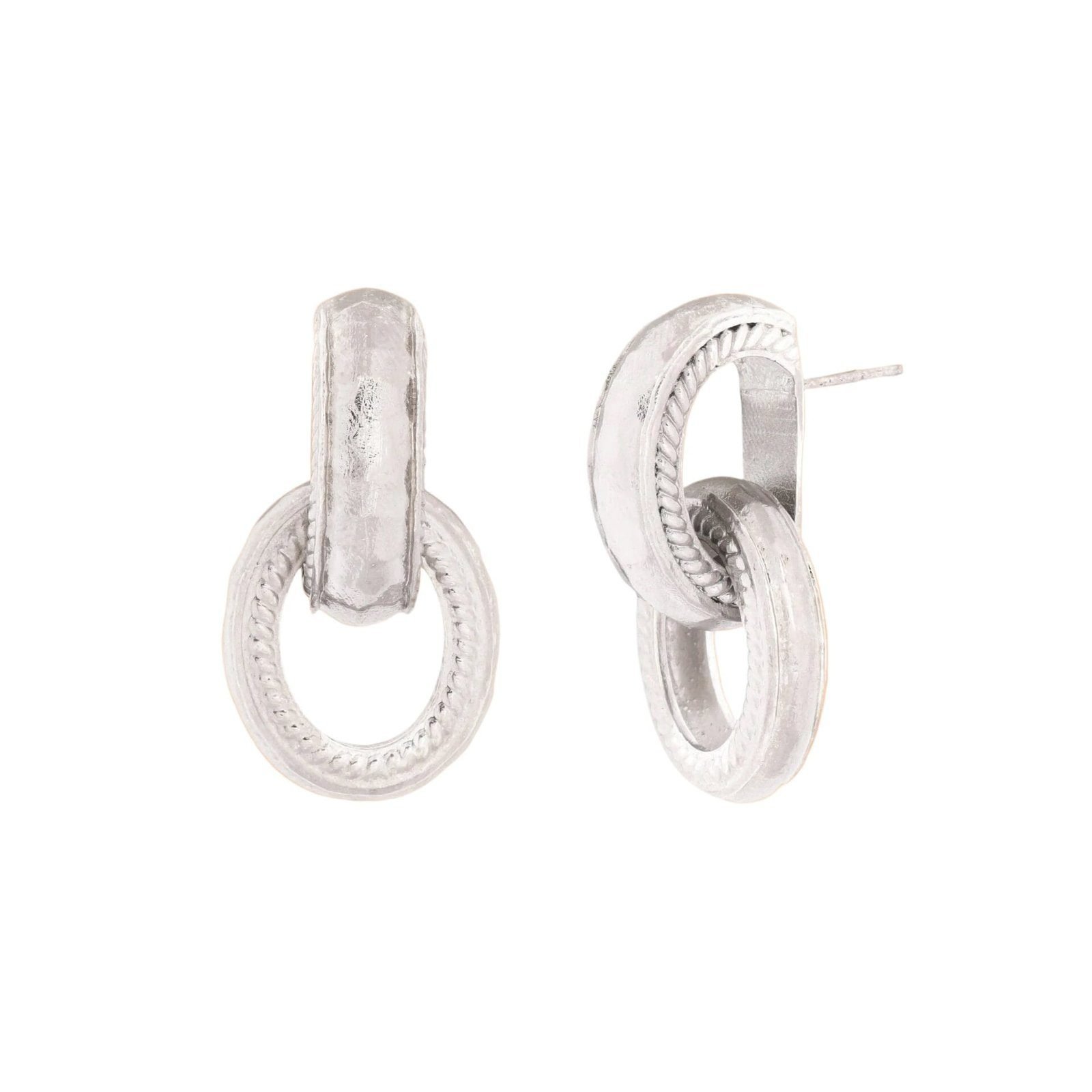 Twisted Rope Interloop Earrings Sil