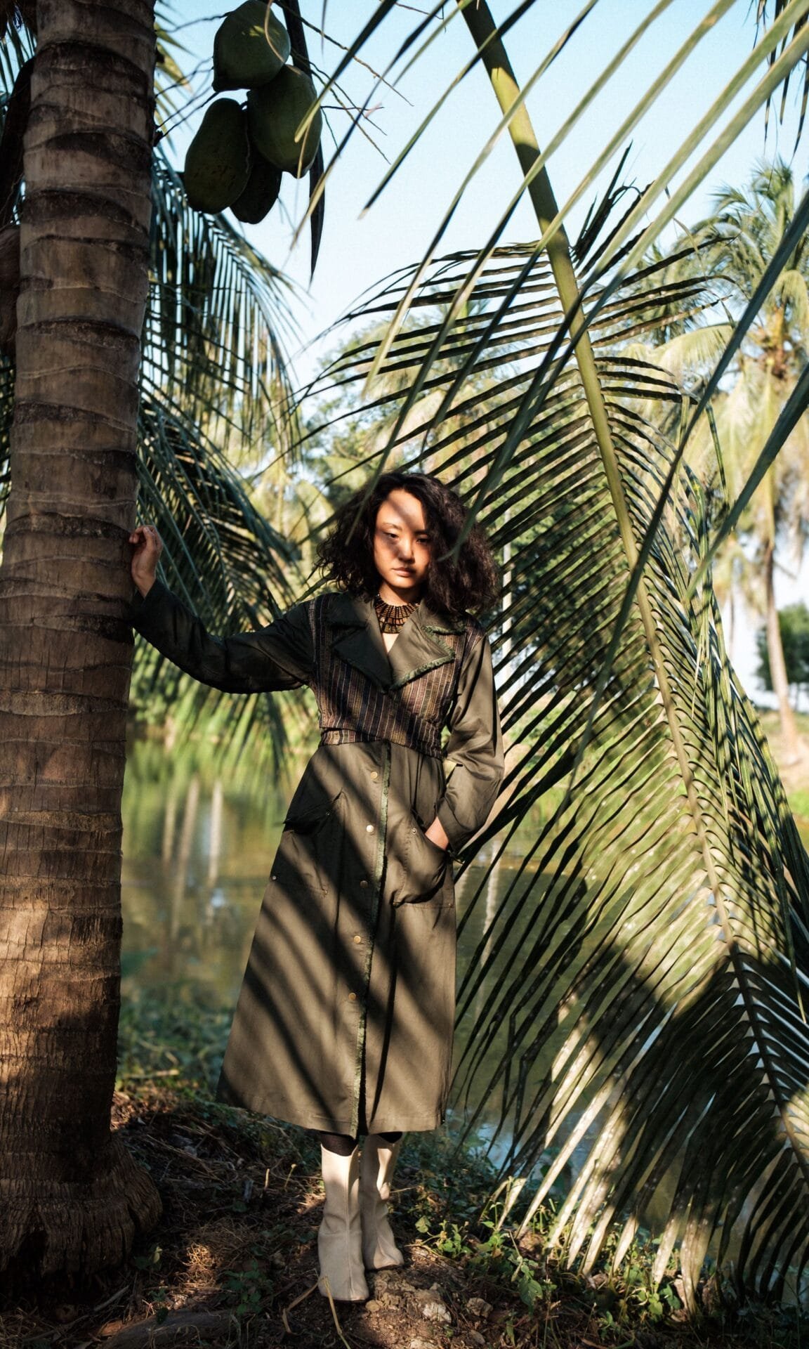 Upcycled Copenhagen Trench - Green