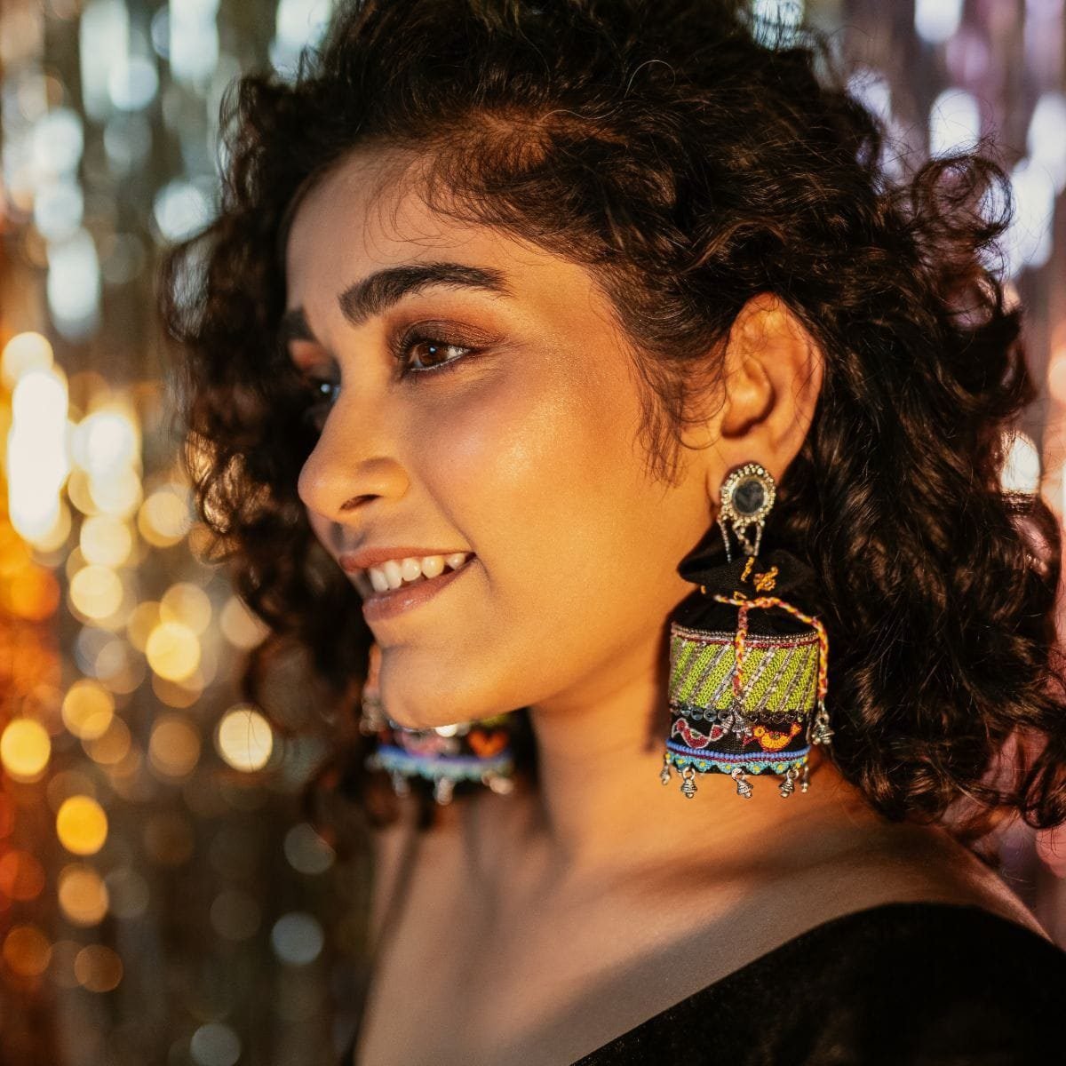 Kaala Khatta handmade potli earring