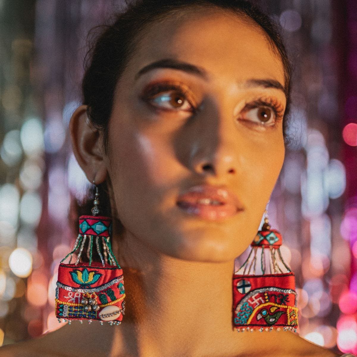 Rooh Afza handmade potli earrings
