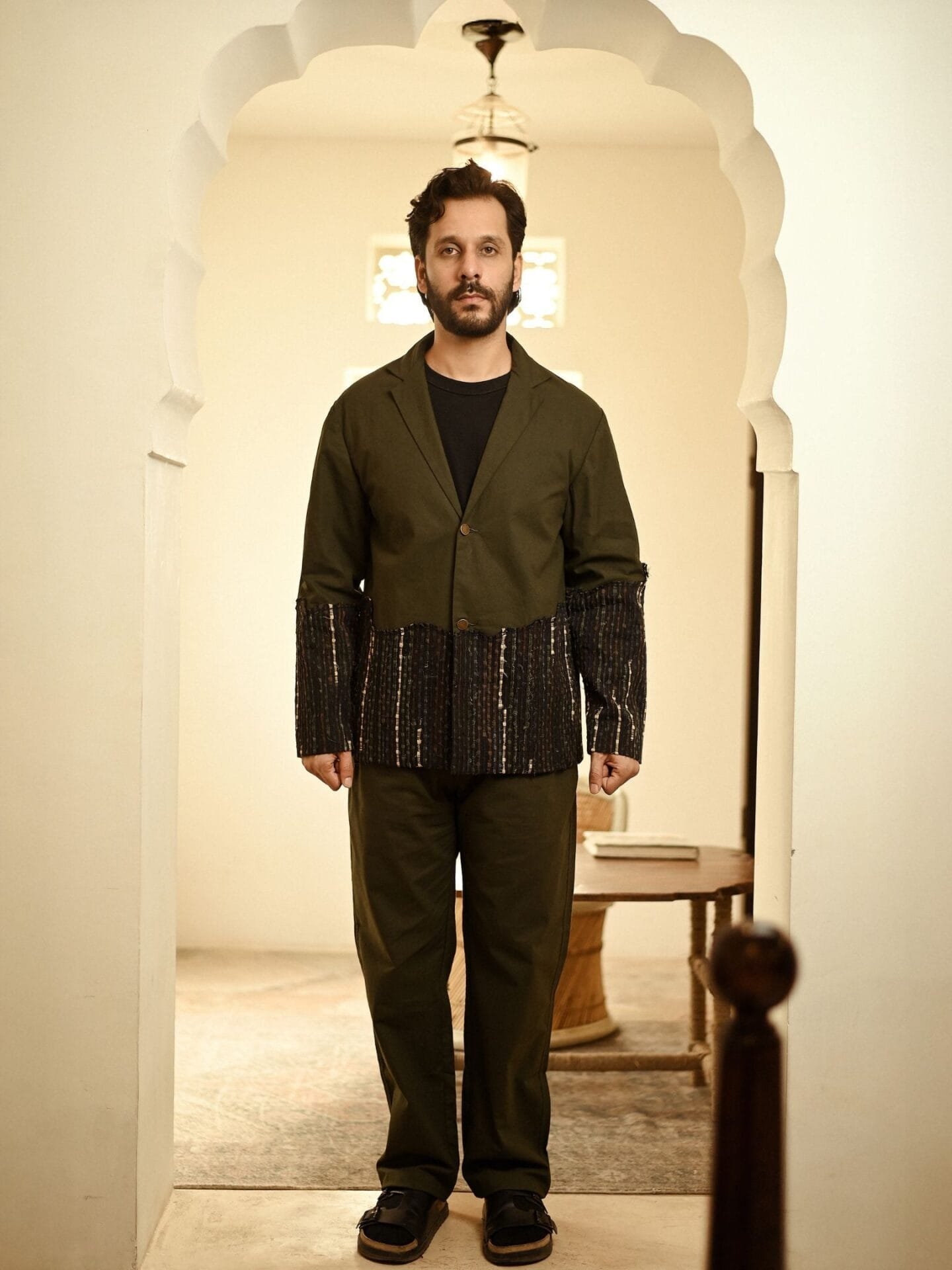 Upcycled Handwoven Ying Yang Blazer