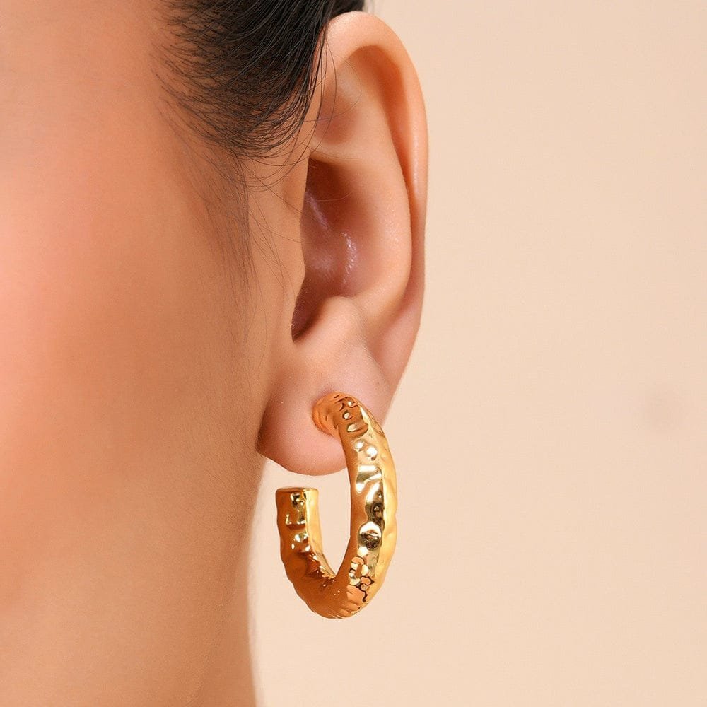 Mini Etched Hoop Earrings for Women