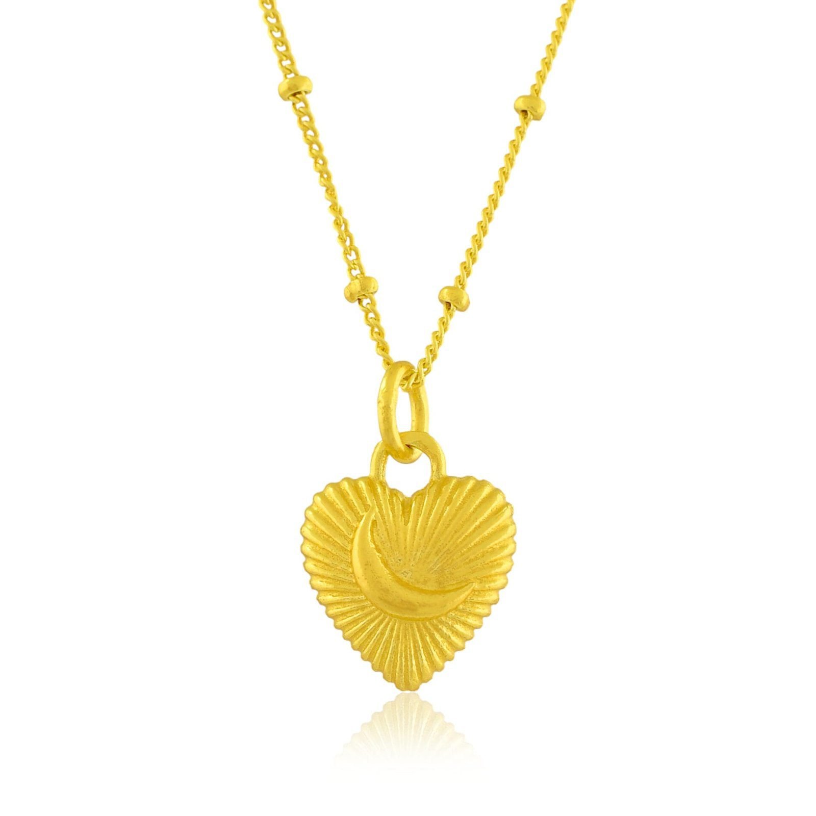 Moonlit Heart Pendant Necklace – 22