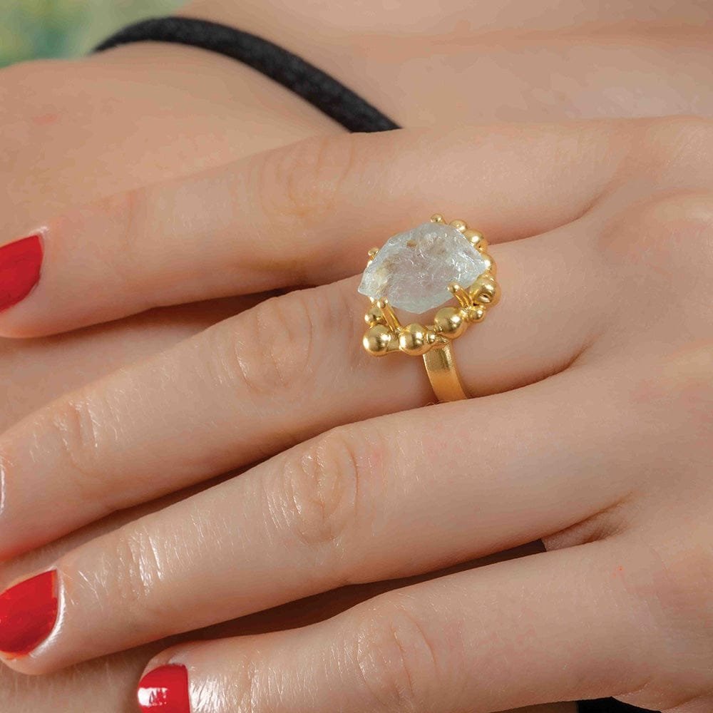 Aquamarine Sorcery Ring – 22K
