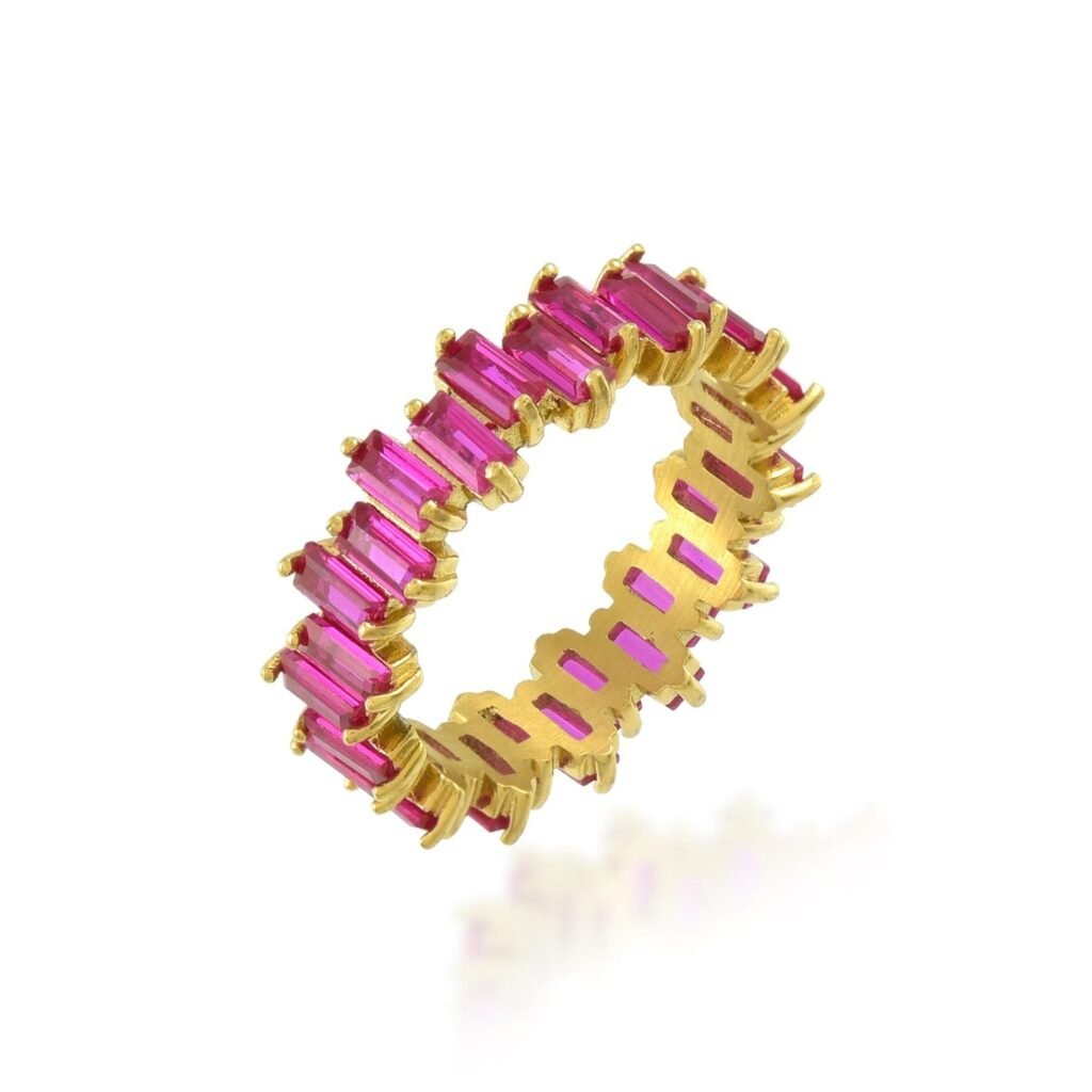 Pink Zircon Eternity Ring in 22KT G