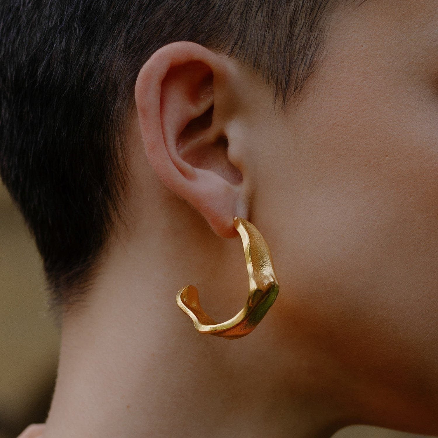 Gilded Crimped Hoops for Women & Gi