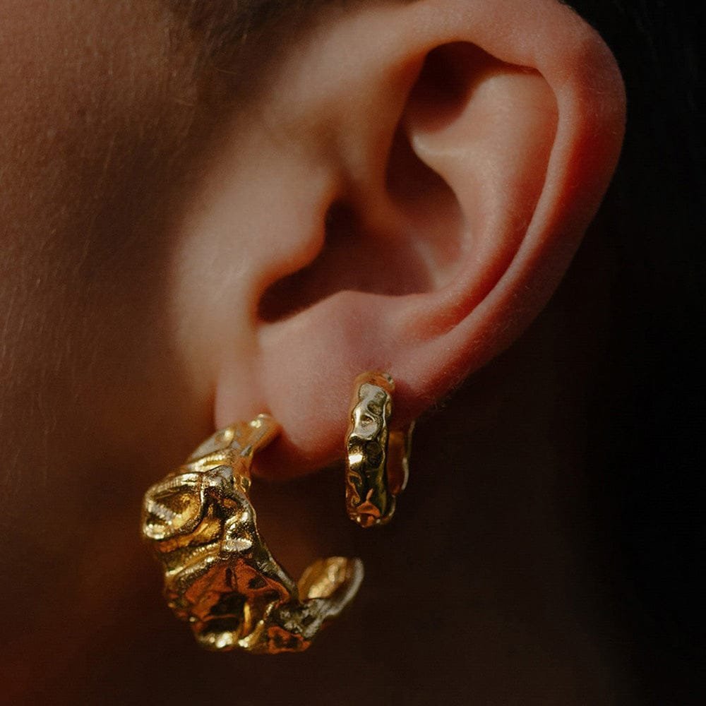 Gold The Rocky Road Hoop Earrings f