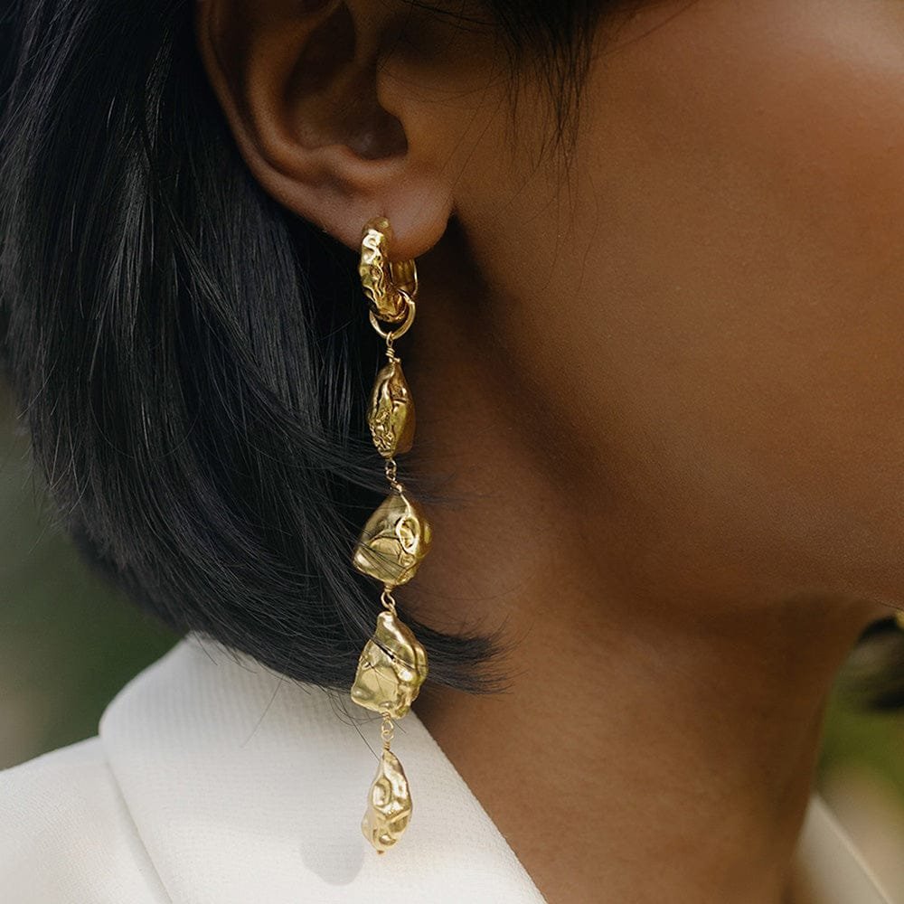 Asymmetrical Nugget Dangler Earring