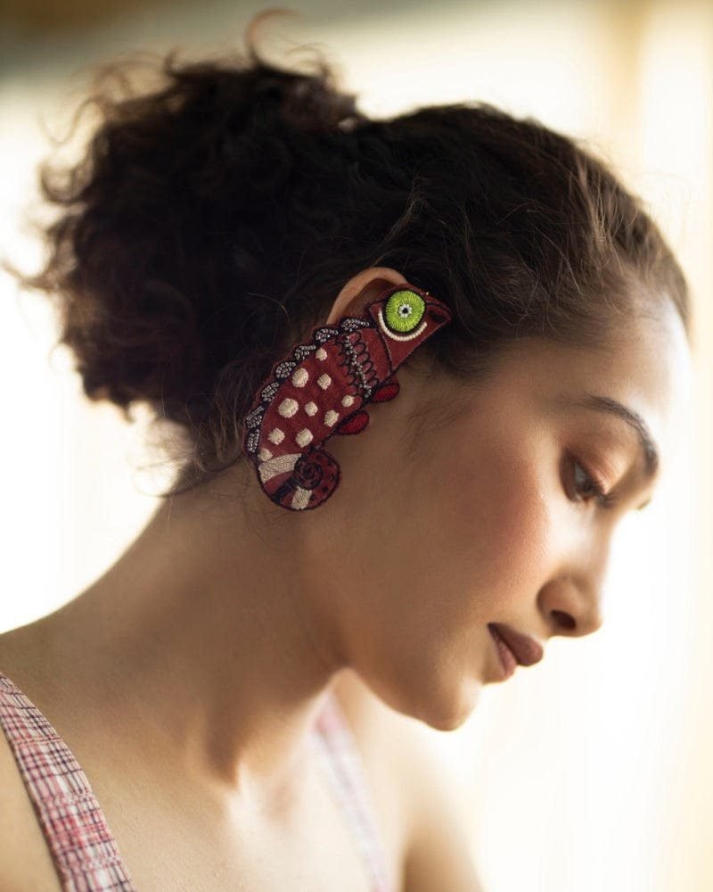 Chill Pill! Handmade chameleon earr