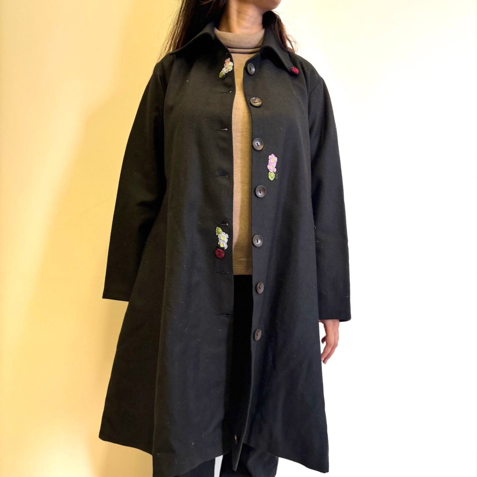 Noir A-Line Woollen Jacket