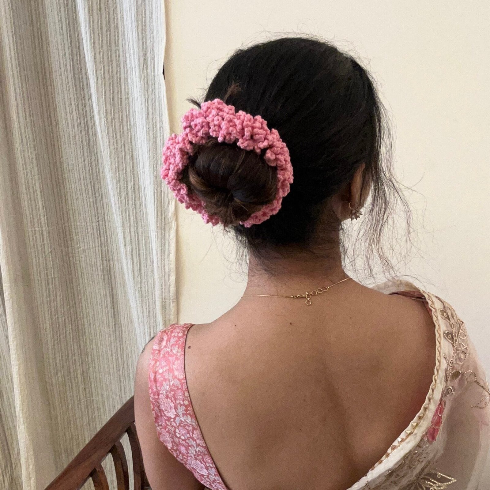 Pink Gajra Scrunchie