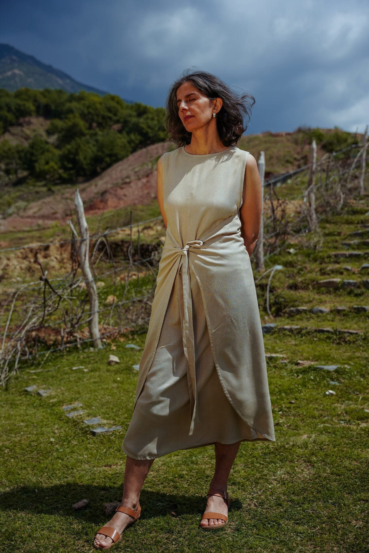 Lotus Silk Wrap Dress