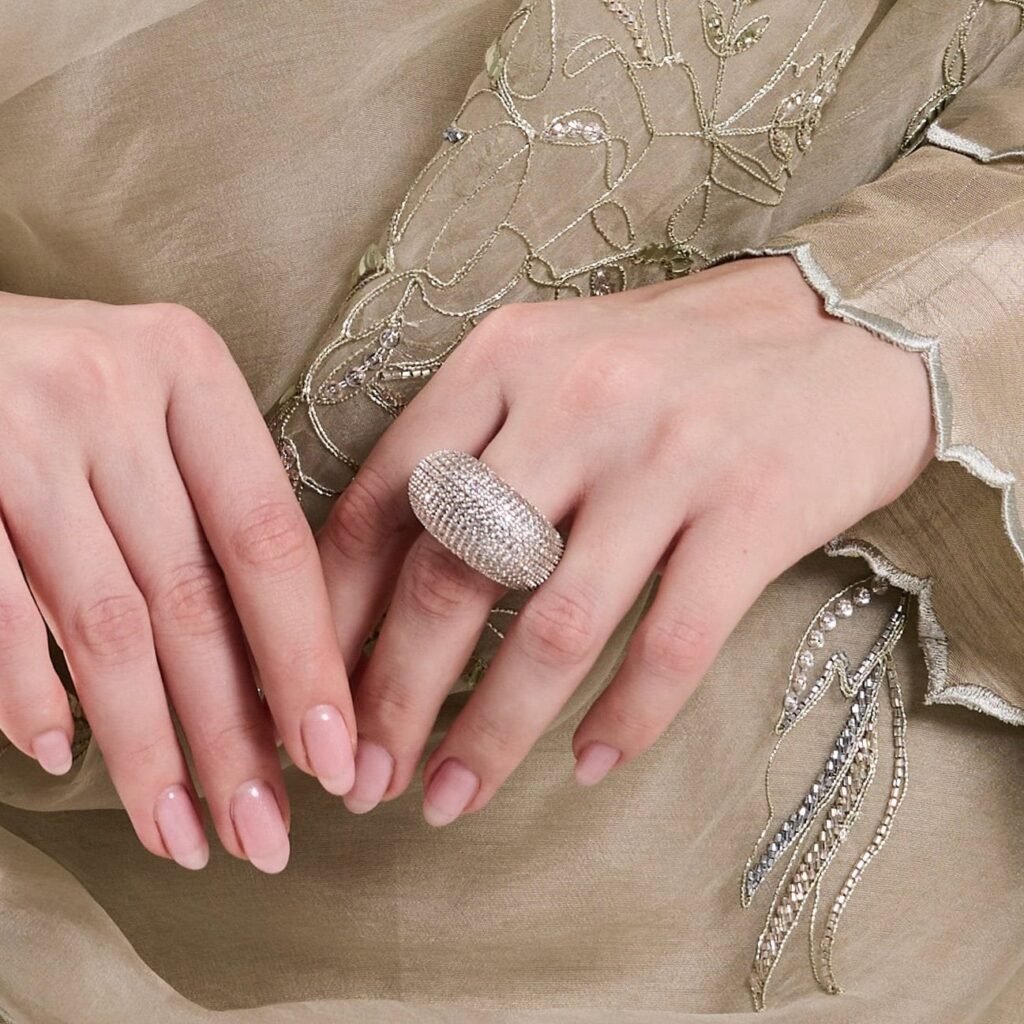 Starlit Pave Dome Ring – 22KT