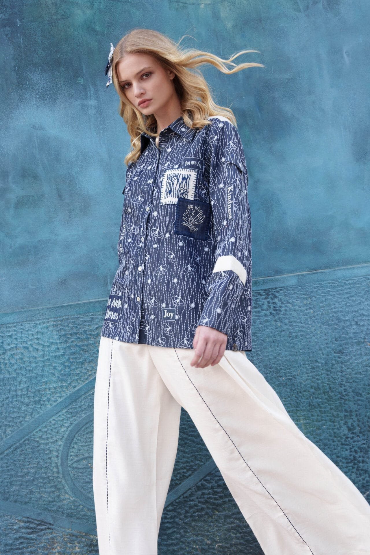 You are enough denim embroidered ja