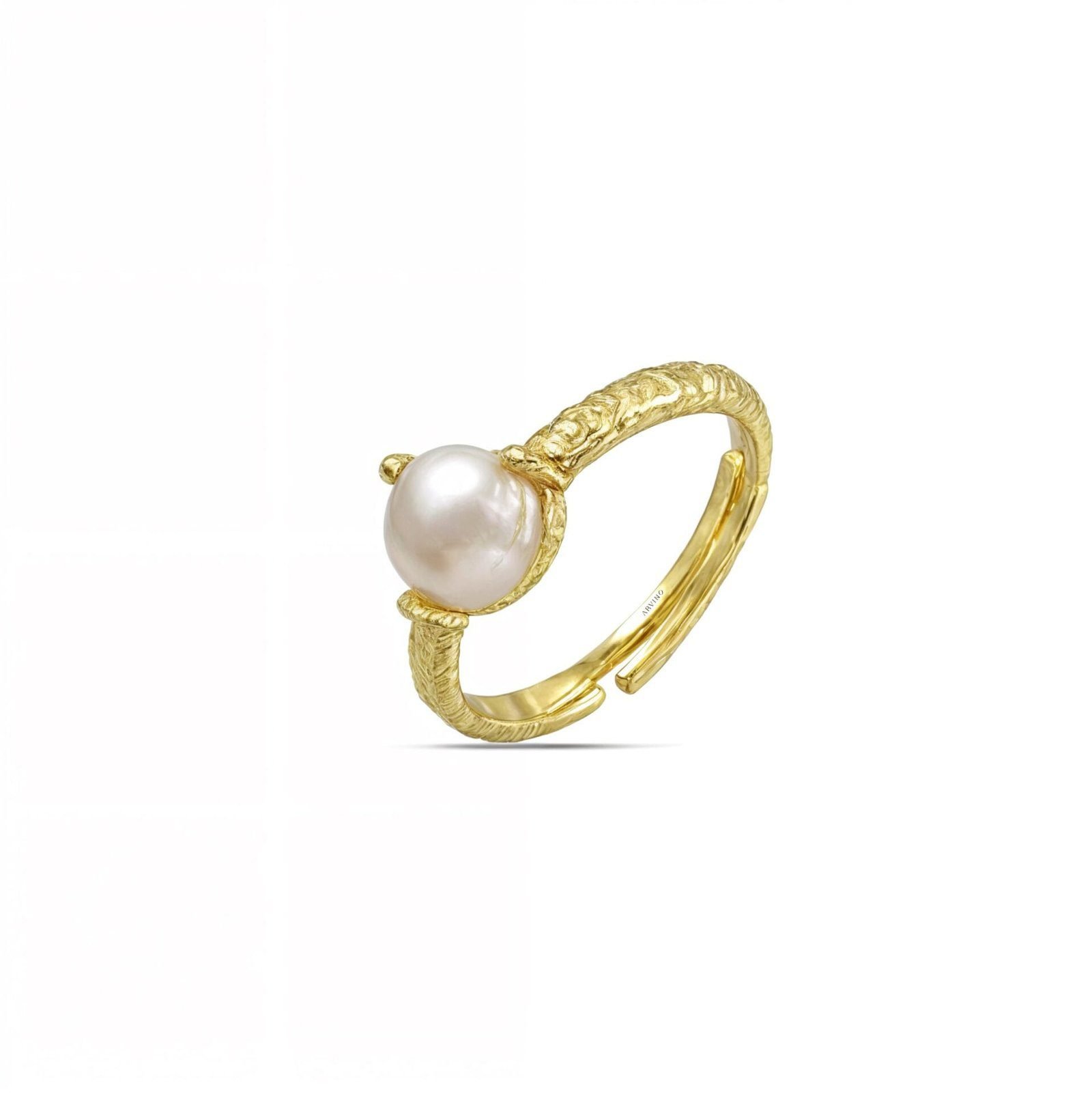 Embrace Pearl Gold Ring - Adjustabl