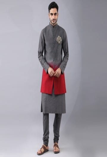 Shaded Bundi Jacket with Placement