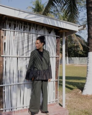 Handwoven Sailor Flared Pants - Gre