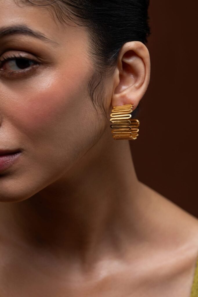 Golden Spiral Meadow Earrings